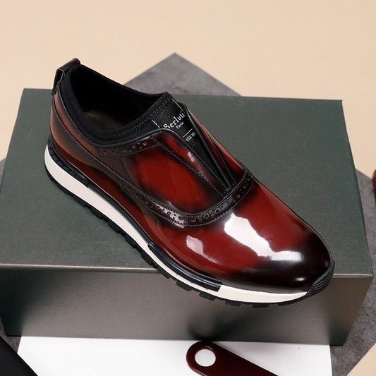 Men's patinated leather shoes